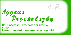 aggeus przepolszky business card